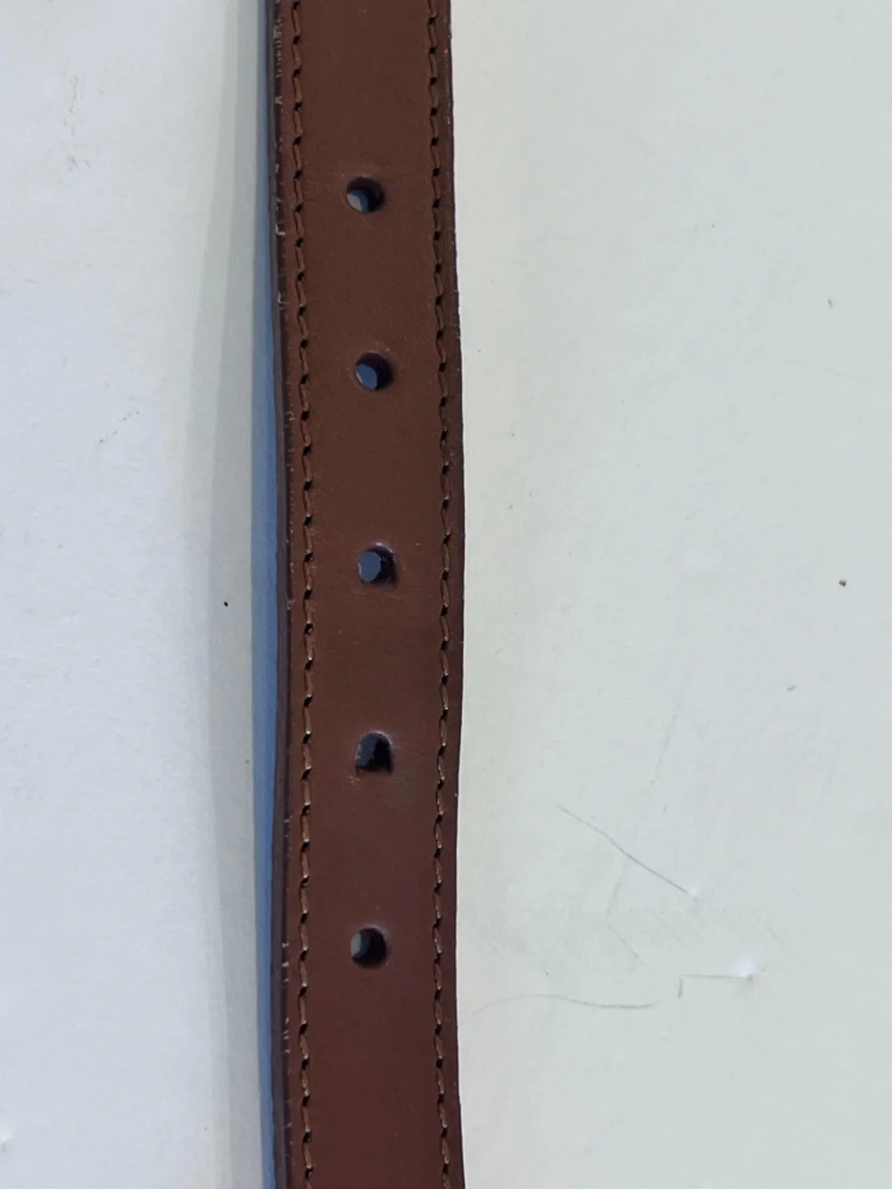 Beaded Brown Latigo Leather Belt Sz 28